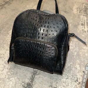 BRAHIMIN Inspired Black Leather Backpack